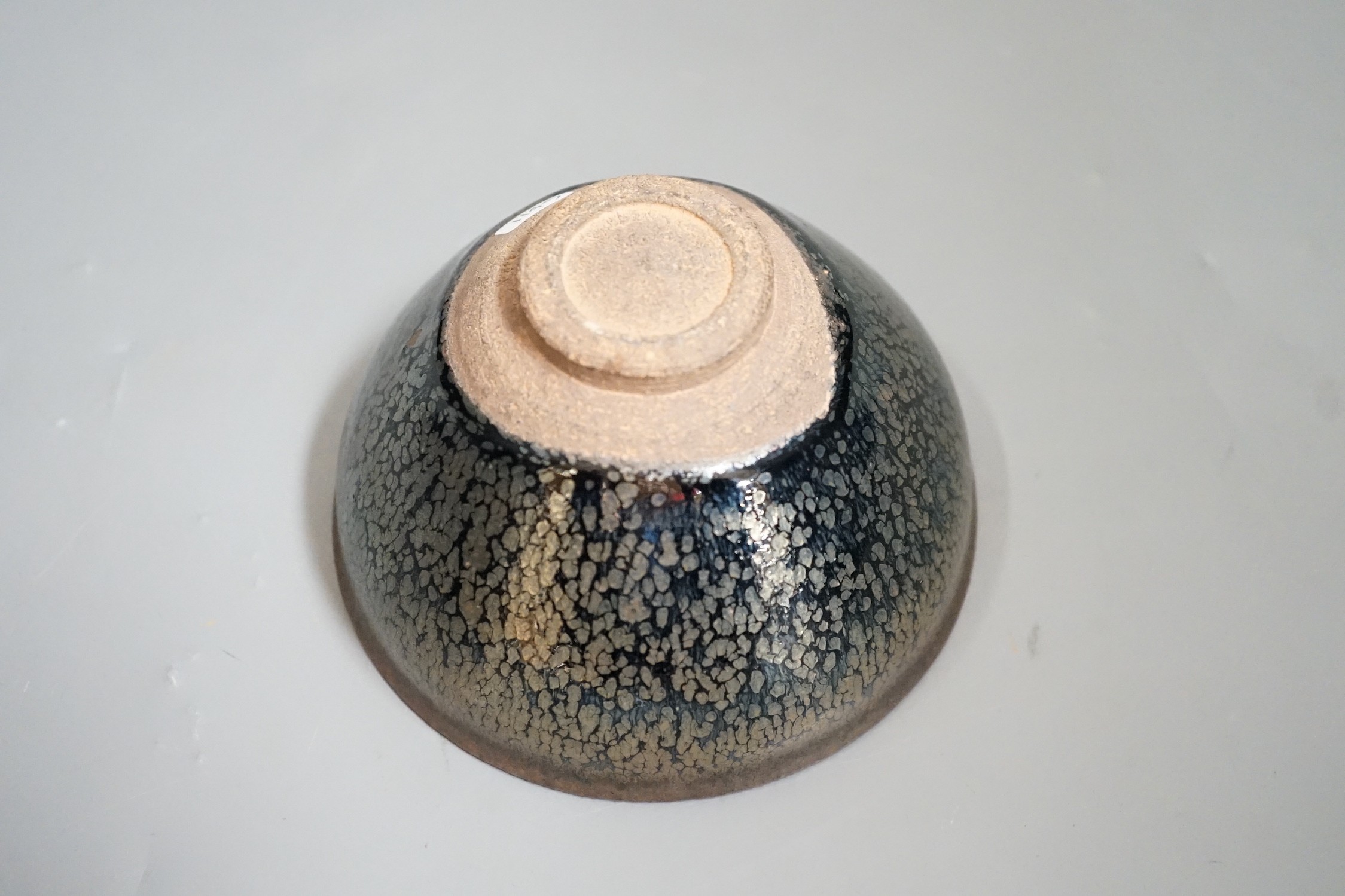 A Chinese Jian type silver hare's fur bowl, 7cms high